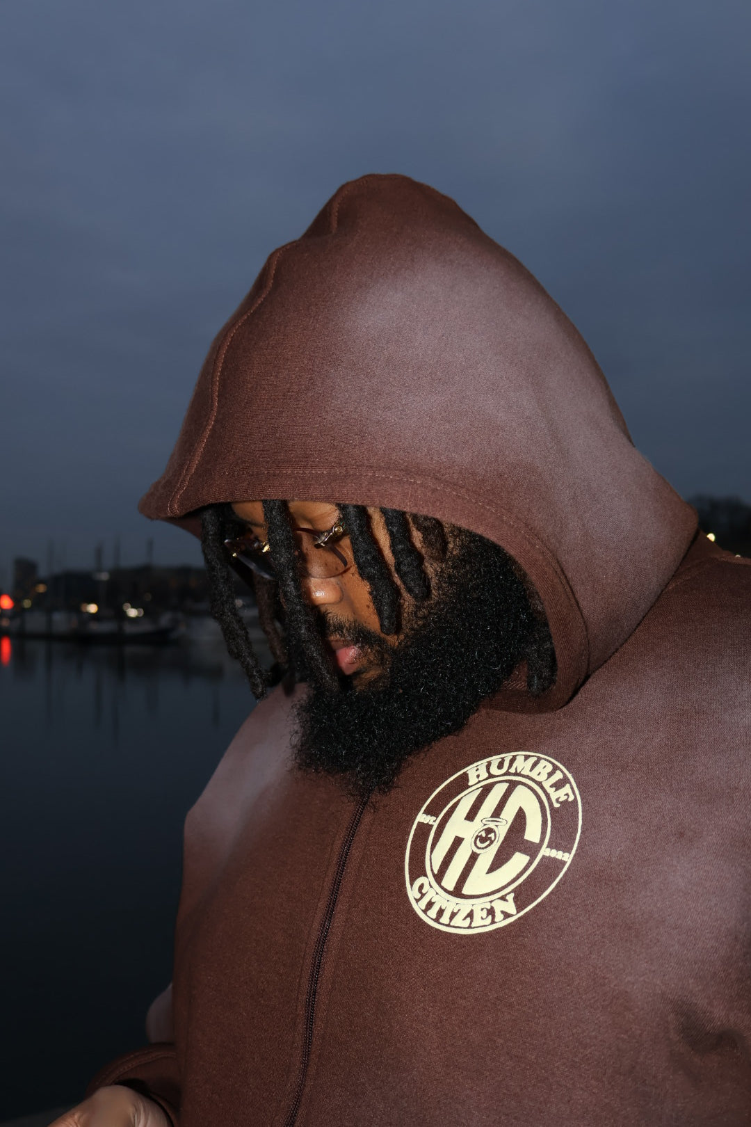 Chocolate Brown Humble Logo hoodie