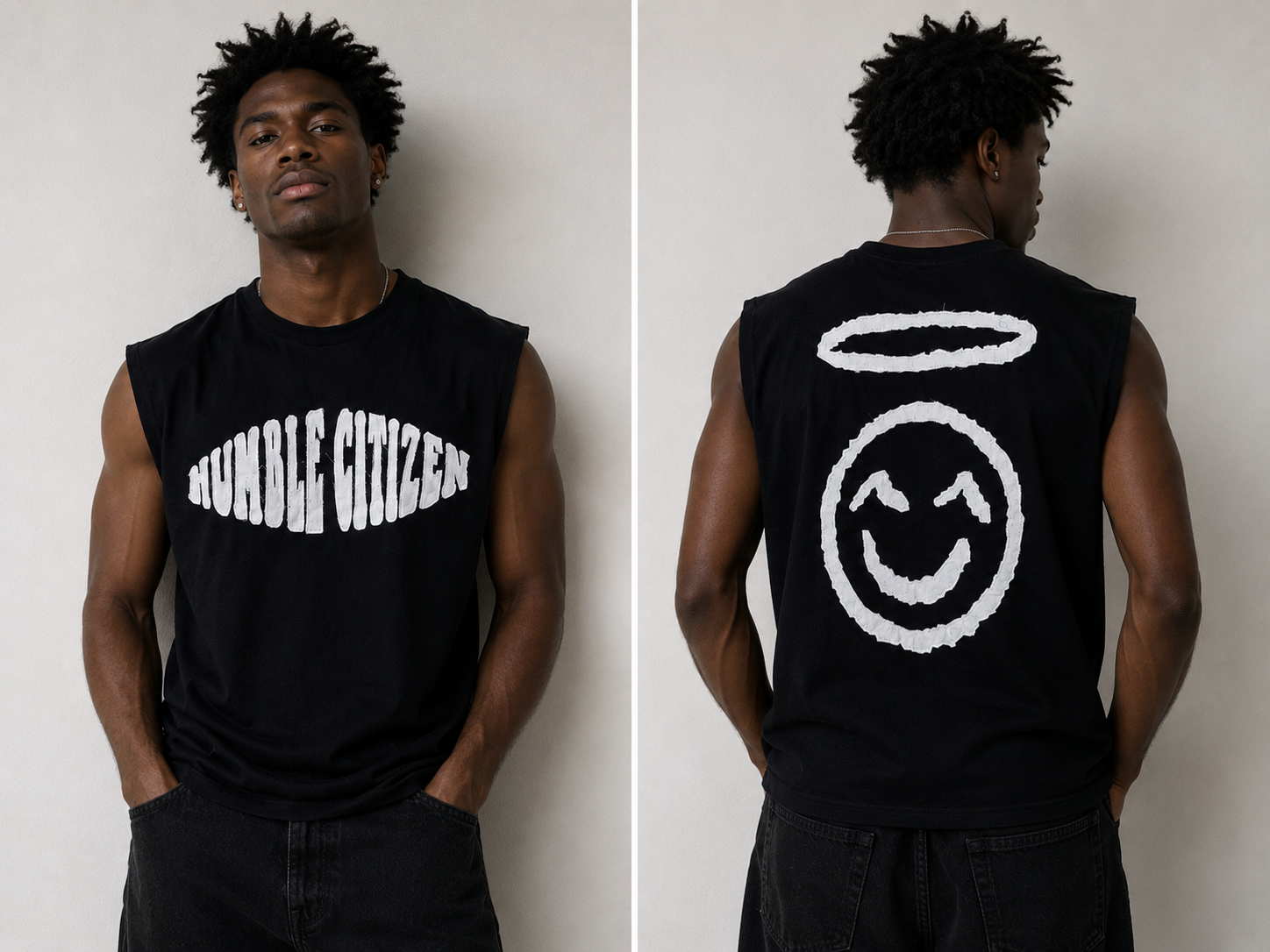 “Be Happy” Lightweight muscle tee