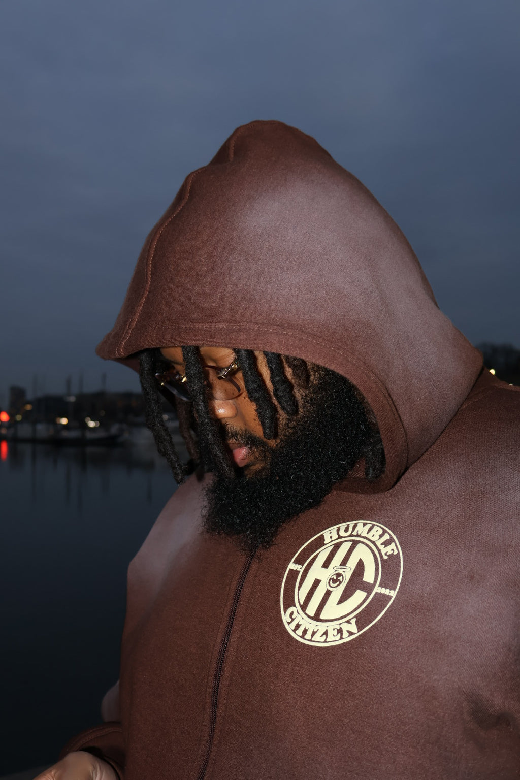 Chocolate Brown Humble Logo hoodie