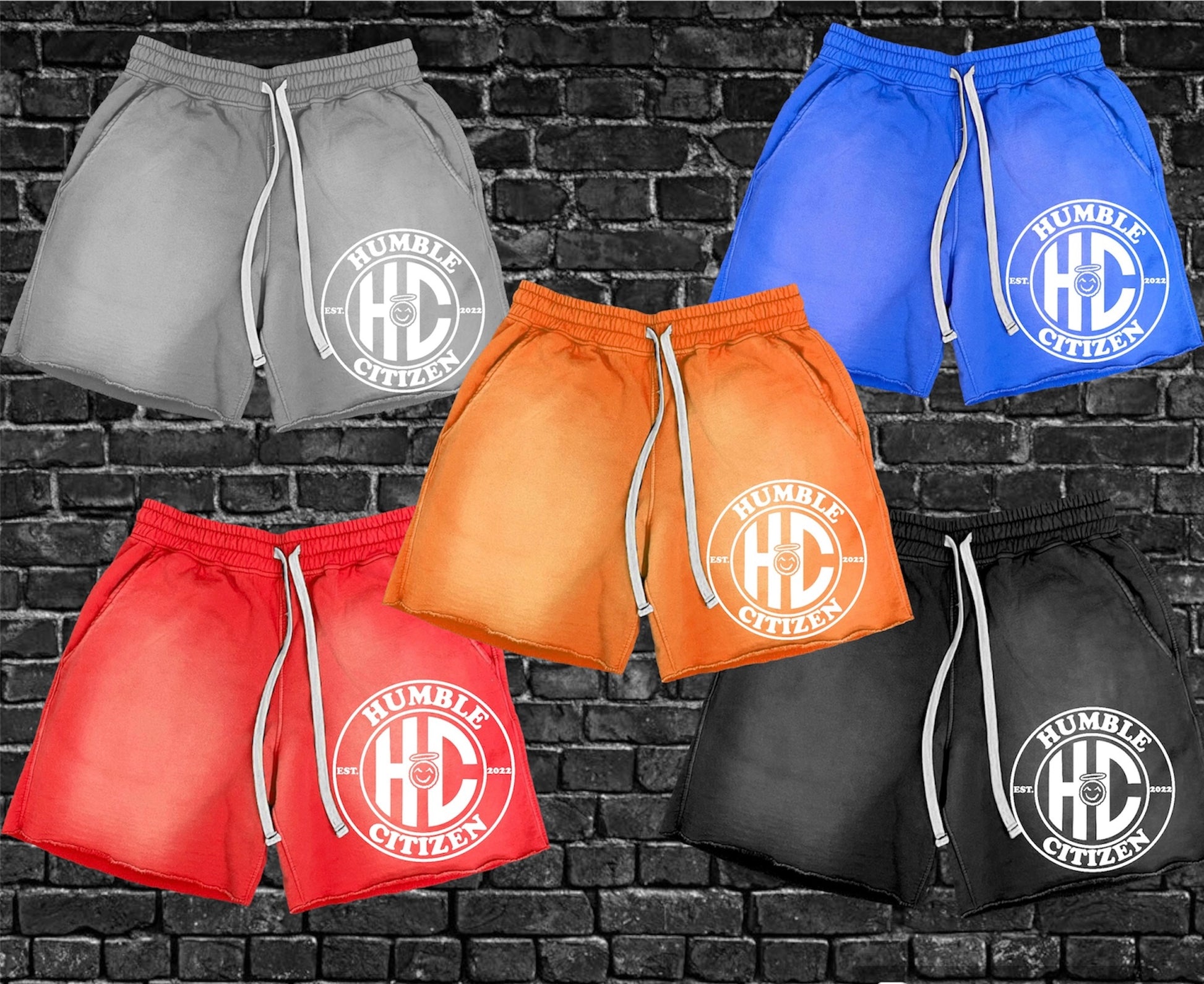 Orange Vintage washed shorts