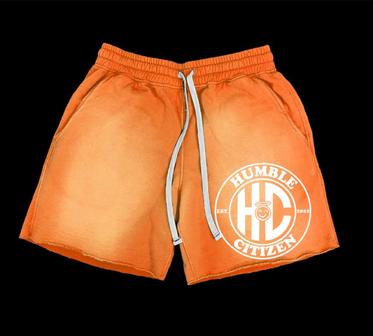 Orange Vintage washed shorts