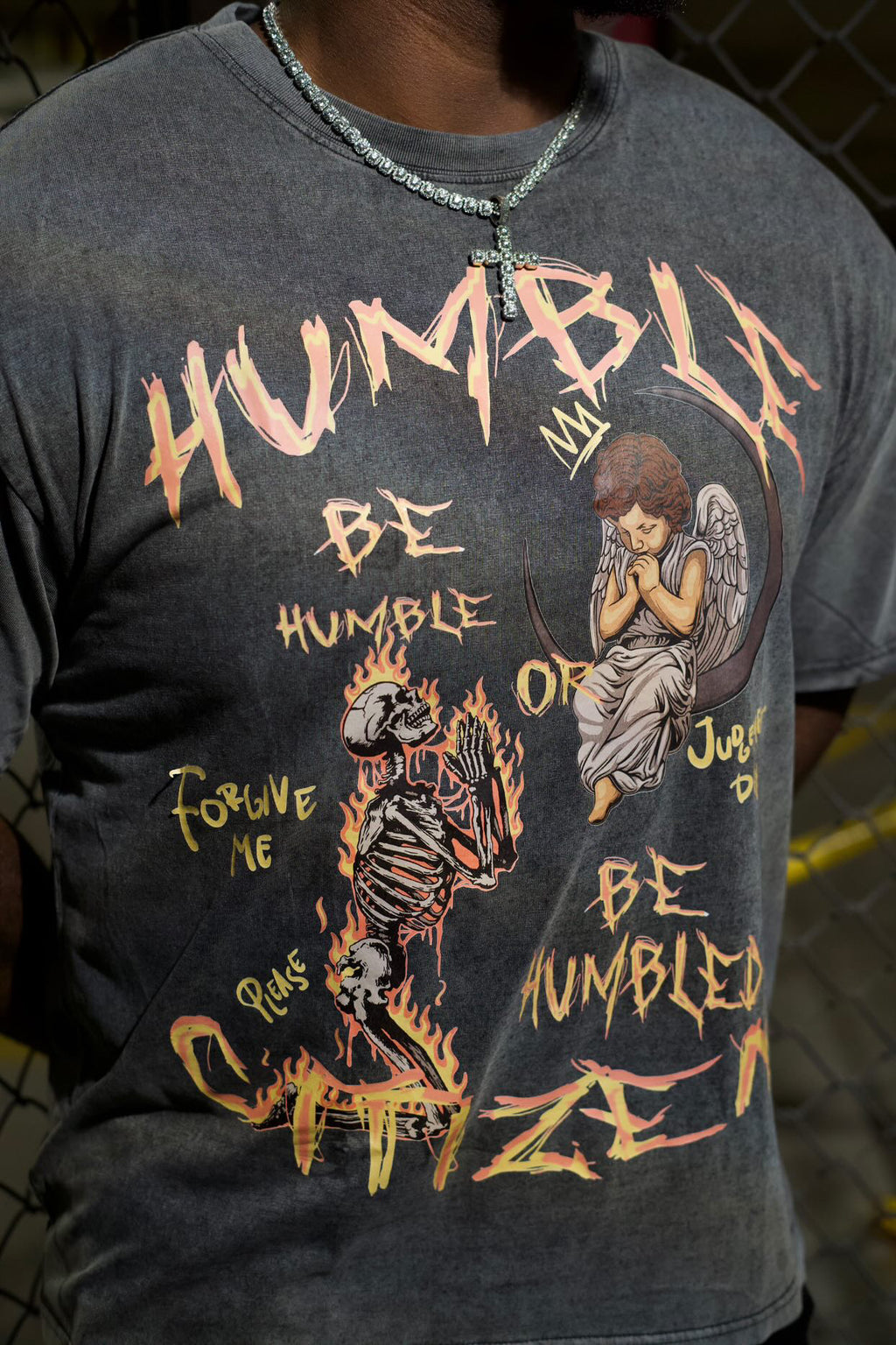 Vintage washed “Be Humble or Be Humbled” tee