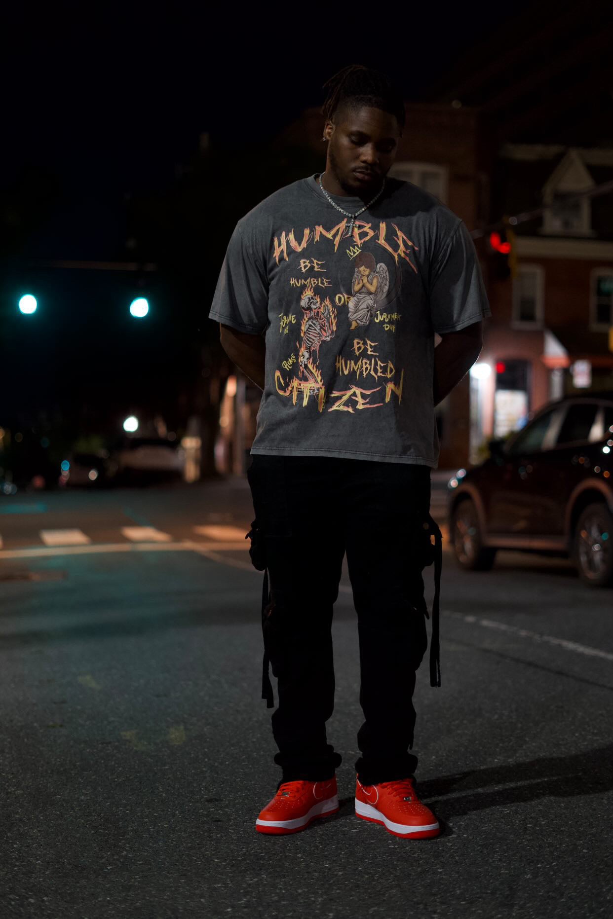 Vintage washed “Be Humble or Be Humbled” tee