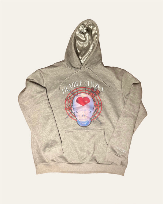 “Cool Grey” Satin Hoodie